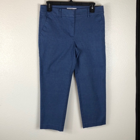 LOFT Pants The Riviera Slim Blue Ponte Knit Size 6P Business Casual Crop - Picture 12 of 16